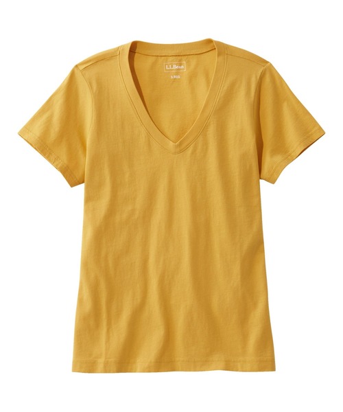 L.L.Bean（エルエルビーン）の「ウォッシュ・コットン・ティ、半袖　Vネック 米国フィット・レギュラー（Tシャツ/カットソー・レディース・ブルーグリーン/ライトアッシュグレー/オレンジ系・SMALL/MEDIUM/LARGE）」の3枚目の写真