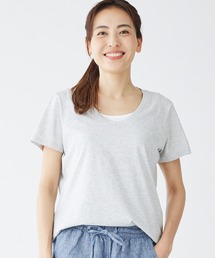 tシャツ シグネチャー・スラブニット・ティ、Vネック　パターン 米国フィット・レギュラー レディース シグネチャー・スラブニット・ティ、Vネック パターン 米国