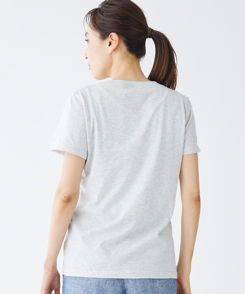 L.L.Bean（エルエルビーン）の「ウォッシュ・コットン・ティ、半袖　Vネック 米国フィット・レギュラー（Tシャツ/カットソー・レディース・ブルーグリーン/ライトアッシュグレー/オレンジ系・SMALL/MEDIUM/LARGE）」の5枚目の写真