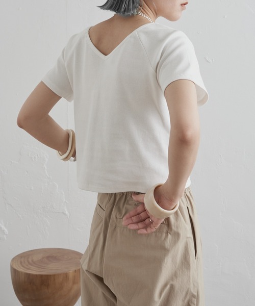 Omekashi（オメカシ）の「2WAYテレコラグランTシャツ（Tシャツ/カットソー・レディース・ピンク/オフホワイト/ブラック・FREE）」の8枚目の写真