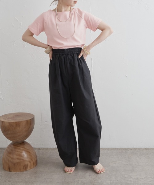 Omekashi（オメカシ）の「2WAYテレコラグランTシャツ（Tシャツ/カットソー・レディース・ピンク/オフホワイト/ブラック・FREE）」の22枚目の写真