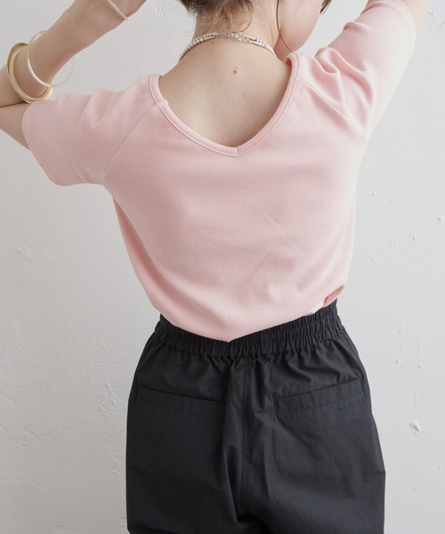 Omekashi（オメカシ）の「2WAYテレコラグランTシャツ（Tシャツ/カットソー・レディース・ピンク/オフホワイト/ブラック・FREE）」の20枚目の写真