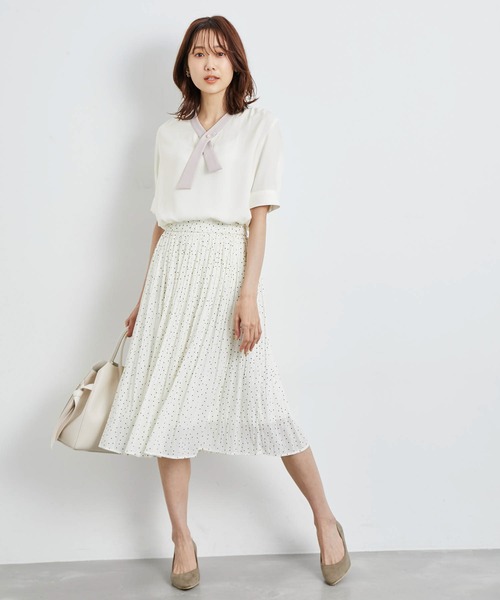 ROPE' PICNIC（ロペピクニック）の「【WEB限定】洗える/アソート配色リバーボタンタイブラウス（シャツ/ブラウス・レディース・ネイビー/ベージュ/ホワイト/ホワイト系その他・38）」の6枚目の写真