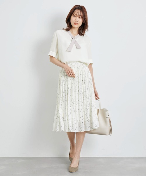 ROPE' PICNIC（ロペピクニック）の「【WEB限定】洗える/アソート配色リバーボタンタイブラウス（シャツ/ブラウス・レディース・ネイビー/ベージュ/ホワイト/ホワイト系その他・38）」の7枚目の写真