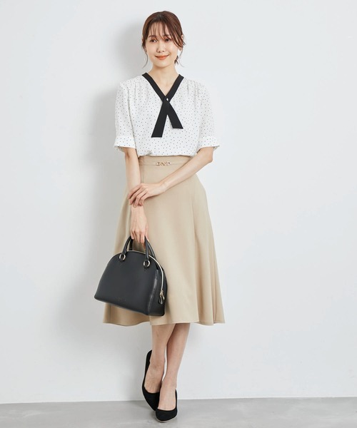 ROPE' PICNIC（ロペピクニック）の「【WEB限定】洗える/アソート配色リバーボタンタイブラウス（シャツ/ブラウス・レディース・ネイビー/ベージュ/ホワイト/ホワイト系その他・38）」の9枚目の写真