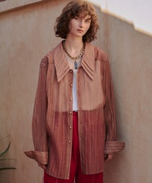 seyto | See through wide collar stripe shirt / シースルーワイドカラーストライプシャツ(シャツ/ブラウス)