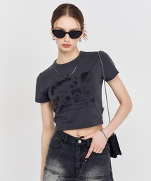 ODD STUDIO(オッドスタジオ)/collage graphic crop T-shirt/カレッジ グラフィック クロップ Tシャツ