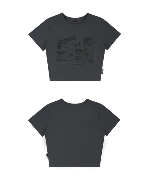 ODD STUDIO（オッドスタジオ）の「ODD STUDIO(オッドスタジオ)/collage graphic crop T-shirt/カレッジ グラフィック クロップ Tシャツ（Tシャツ/カットソー・レディース・ホワイト/グレー・F）」の11枚目の写真