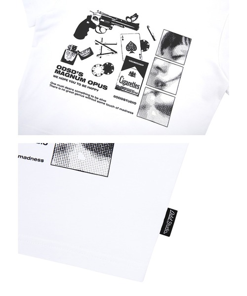ODD STUDIO（オッドスタジオ）の「ODD STUDIO(オッドスタジオ)/collage graphic crop T-shirt/カレッジ グラフィック クロップ Tシャツ（Tシャツ/カットソー・レディース・ホワイト/グレー・F）」の12枚目の写真