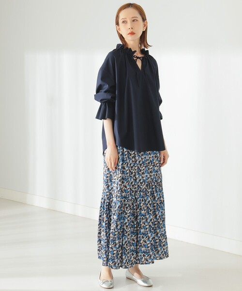 B:MING by BEAMS（ビーミングバイビームス）の「B:MING by BEAMS / フリル ネック ブラウス（シャツ/ブラウス・レディース・オフホワイト/ネイビー/ラベンダー・FREE）」の14枚目の写真