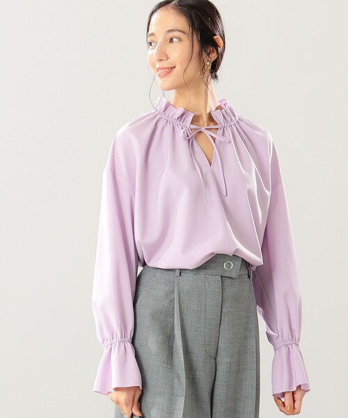 B:MING by BEAMS（ビーミングバイビームス）の「B:MING by BEAMS / フリル ネック ブラウス（シャツ/ブラウス・レディース・オフホワイト/ネイビー/ラベンダー・FREE）」の12枚目の写真