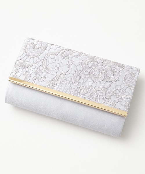 AIMER（エメ）の「【WEB限定】レースフラップクラッチパーティーバッグ（クラッチバッグ・レディース・ベージュ/ブラック/シルバー・FREE）」の3枚目の写真
