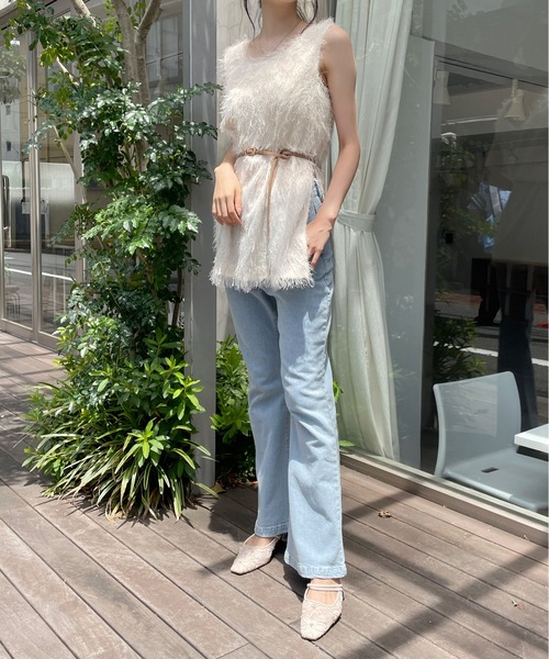 NOMAE(ノーマエ)の「シャギーロングベスト(ベスト・レディース・アイボリー/ブラック/グレー・FREE)」の7枚目の写真