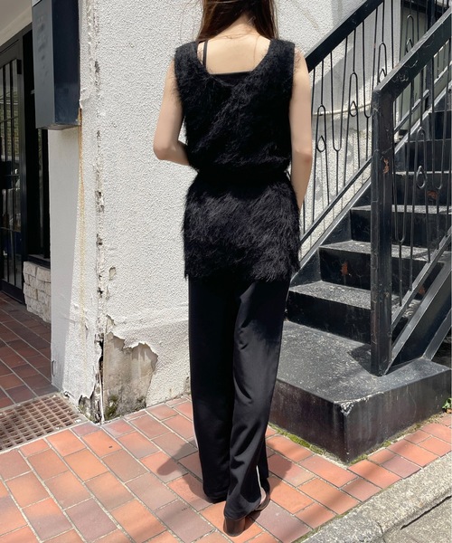 NOMAE(ノーマエ)の「シャギーロングベスト(ベスト・レディース・アイボリー/ブラック/グレー・FREE)」の17枚目の写真