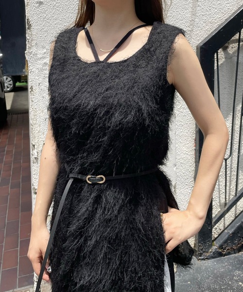 NOMAE(ノーマエ)の「シャギーロングベスト(ベスト・レディース・アイボリー/ブラック/グレー・FREE)」の11枚目の写真