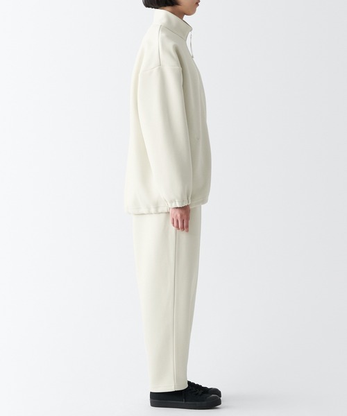 新品　無印良品　二重編みスウェットブルゾン　男女兼用　Ｌ　アイボリー 無印良品（ムジルシリョウヒン）の「二重編みスウェットブルゾン