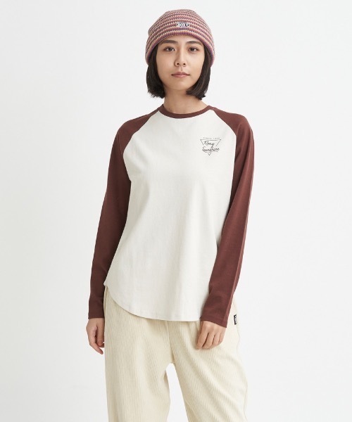 ROXY(ロキシー)の「ROXY SUNSHINE/ロキシーバックプリントラグランロングカットソー(Tシャツ/カットソー・レディース・グリーン/ブラウン/ネイビー・LARGE/MEDIUM/SMALL)」の4枚目の写真