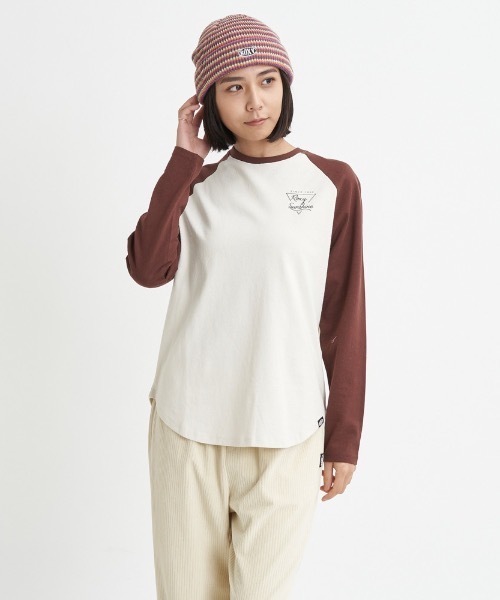 ROXY(ロキシー)の「ROXY SUNSHINE/ロキシーバックプリントラグランロングカットソー(Tシャツ/カットソー・レディース・グリーン/ブラウン/ネイビー・LARGE/MEDIUM/SMALL)」の5枚目の写真