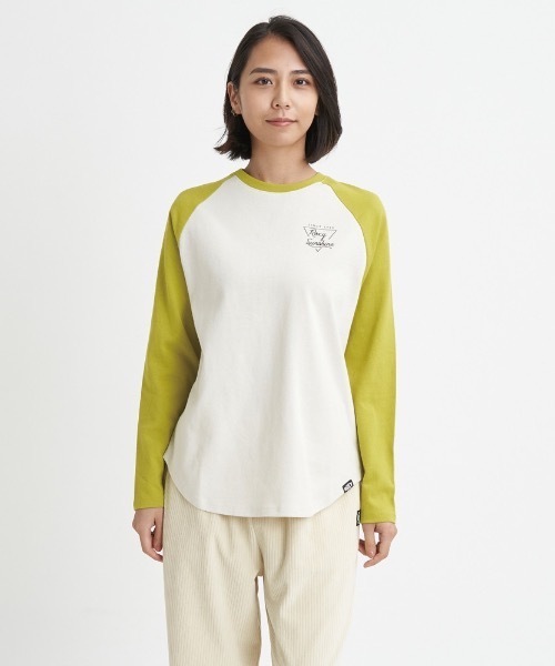 ROXY(ロキシー)の「ROXY SUNSHINE/ロキシーバックプリントラグランロングカットソー(Tシャツ/カットソー・レディース・グリーン/ブラウン/ネイビー・LARGE/MEDIUM/SMALL)」の6枚目の写真