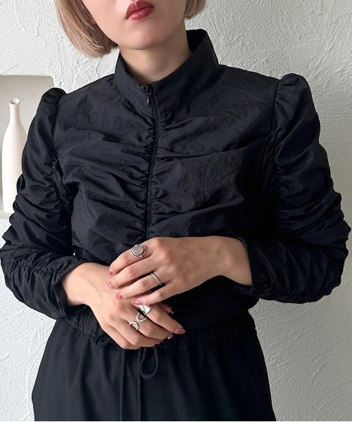apres jour mignon(アプレジュールミニョン)の「くしゅくしゅショートトップス【ZOZOTOWN限定アイテム】(Tシャツ/カットソー・レディース・グレー/ブラック・X-LARGE/フリー)」の11枚目の写真