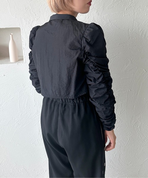 apres jour mignon(アプレジュールミニョン)の「くしゅくしゅショートトップス【ZOZOTOWN限定アイテム】(Tシャツ/カットソー・レディース・グレー/ブラック・X-LARGE/フリー)」の13枚目の写真