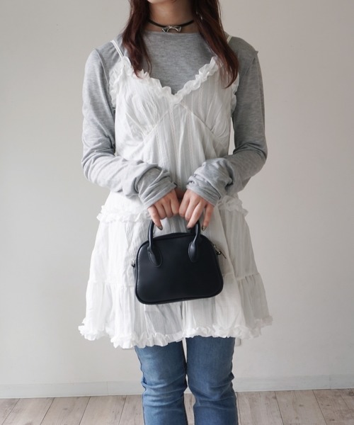 ammy.(エイミードット)の「【 ammy. / エイミードット 】 切り替え フレア ミニ キャミワンピース(ワンピース・レディース・ブラック/ホワイト・FREE)」の15枚目の写真