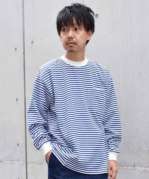 SHIPS any（シップス エニィ）の「SHIPS any: ベーシック ボーダー バリエーション Tシャツ (ロンT)（Tシャツ/カットソー・メンズ・グレー系その他/コバルトブルー/ダークグレー/ライトブルー/ネイビー/チャコールグレー/スカイブルー/ブルー系その他/ロイヤルブルー・MEDIUM/SMALL/LARGE）」の6枚目の写真