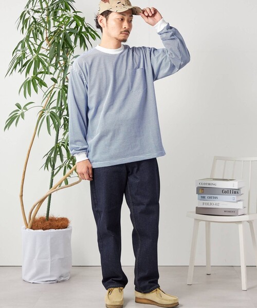 SHIPS any（シップス エニィ）の「SHIPS any: ベーシック ボーダー バリエーション Tシャツ (ロンT)（Tシャツ/カットソー・メンズ・グレー系その他/コバルトブルー/ダークグレー/ライトブルー/ネイビー/チャコールグレー/スカイブルー/ブルー系その他/ロイヤルブルー・MEDIUM/SMALL/LARGE）」の16枚目の写真