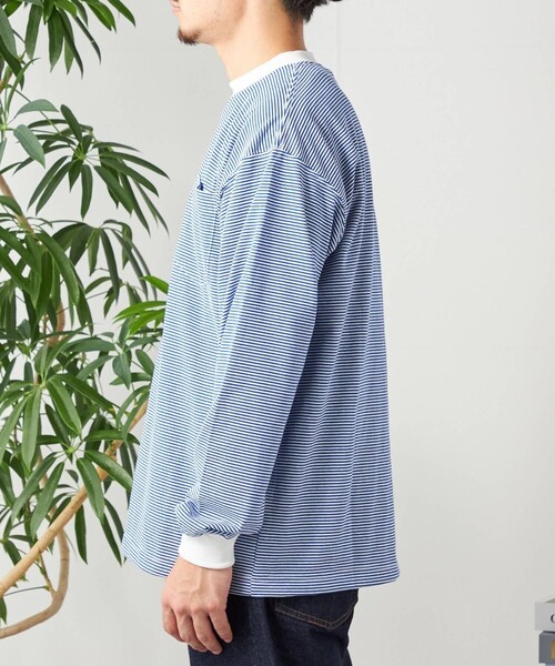 SHIPS any（シップス エニィ）の「SHIPS any: ベーシック ボーダー バリエーション Tシャツ (ロンT)（Tシャツ/カットソー・メンズ・グレー系その他/コバルトブルー/ダークグレー/ライトブルー/ネイビー/チャコールグレー/スカイブルー/ブルー系その他/ロイヤルブルー・MEDIUM/SMALL/LARGE）」の14枚目の写真