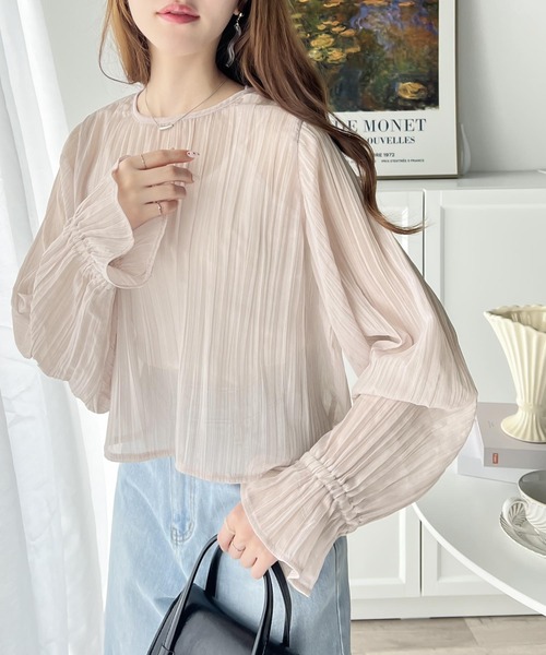 2wayプリーツショルダーブラウス LASUD｜2wayプリーツショルダーブラウス | Rakuten Fashion(楽天
