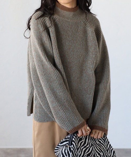 COMMRE（コムル）の「メランジラインニットプルオーバー（ニット/セーター・レディース・ブルー/ブラウン/レッド・FREE）」の13枚目の写真