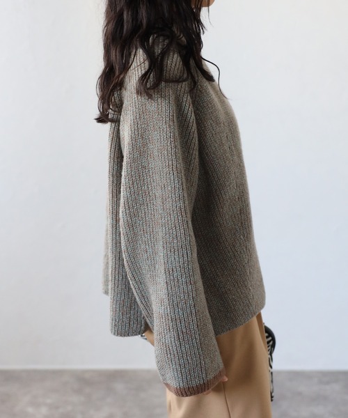 COMMRE（コムル）の「メランジラインニットプルオーバー（ニット/セーター・レディース・ブルー/ブラウン/レッド・FREE）」の14枚目の写真