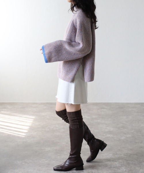 COMMRE（コムル）の「メランジラインニットプルオーバー（ニット/セーター・レディース・ブルー/ブラウン/レッド・FREE）」の10枚目の写真
