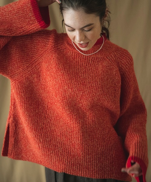 COMMRE（コムル）の「メランジラインニットプルオーバー（ニット/セーター・レディース・ブルー/ブラウン/レッド・FREE）」の22枚目の写真