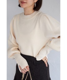【ZOZO限定】ボリューム袖ロングカフスボタンニット