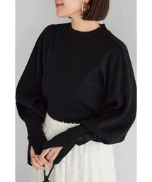 【ZOZO限定】ボリューム袖ロングカフスボタンニット