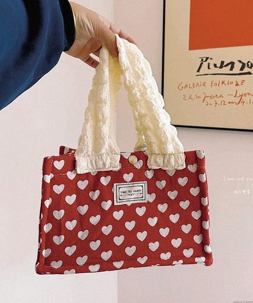 TONE SELECT GOODS（トーンセレクトグッズ）の「Liaa/デザインランチバッグ ミニトート A18177（トートバッグ・レディース・レッド系1/レッド系2/ホワイト/ピンク/その他4/その他1/その他2/その他3/その他5・FREE）」の3枚目の写真