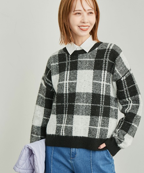 ROPE' PICNIC（ロペピクニック）の「【一部店舗限定】チェックニット