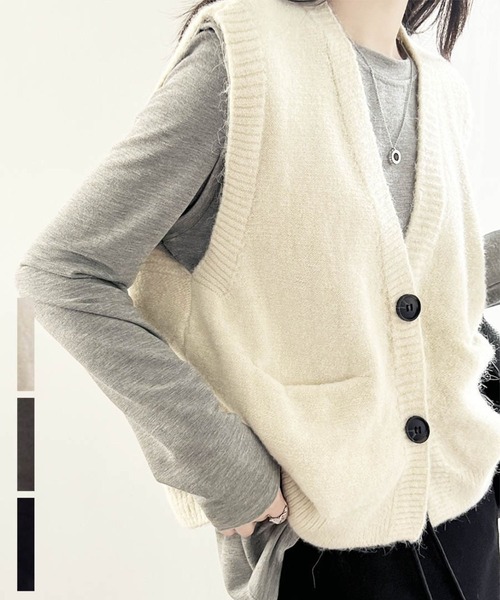 アルゴトウキョウ ARGO TOKYO Double Button V-neck Gilet 21133 ダブルボタンVネックジレ ダブルボタンベスト ARGO TOKYO アルゴトウキョウ - レディース ベスト・ジレ -靴