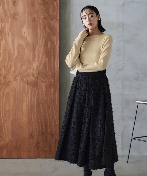 RUIRUE BOUTIQUE（ルイルエブティック）の「洗える ｜[ネックが選べるデザイン]袖口スリットリブニット ｜ ボートネック ハイネック タートルネック トップス 長袖 ベーシック シンプル（ニット/セーター・レディース・ブルー系2/ホワイト系その他/ブラック系2/ホワイト/ブルー/グレー系3/ホワイト系2/ブルー系3/ホワイト系その他2/ブラック系3/グレー系2/グレー/ホワイト系3/ホワイト系その他3/ブラック・L/M）」の20枚目の写真