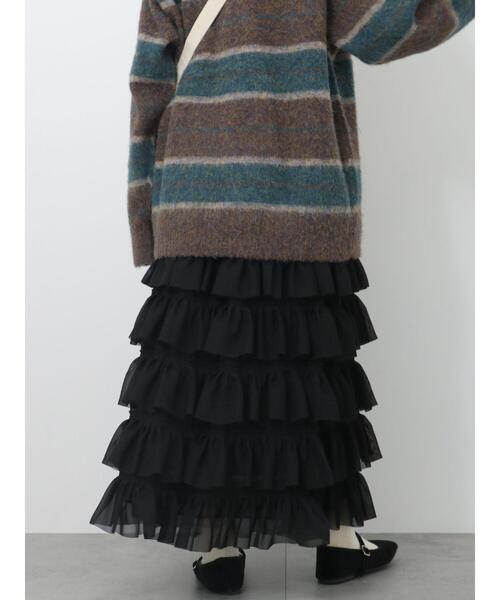 ehka sopo（エヘカソポ）の「フリルティアードスカート（スカート・レディース・ブラック/キナリ/ベージュ・F）」の21枚目の写真
