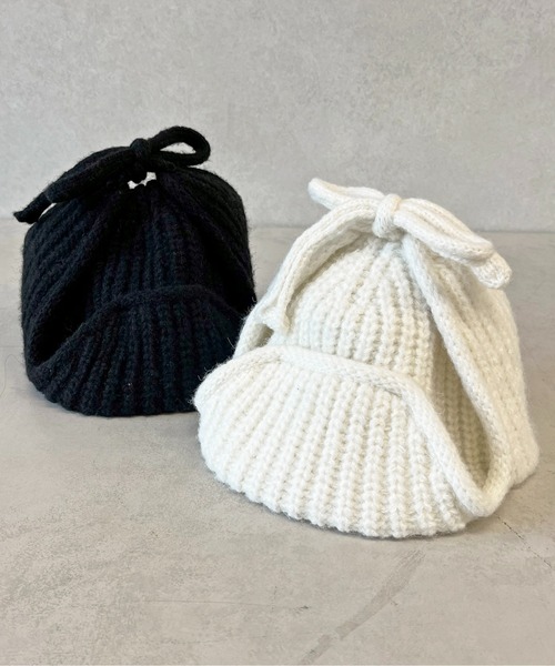 CPCM（シーピーシーエム）の「ニットフライトキャップ（ニットキャップ/ビーニー・メンズ・アイボリー/ブラック・FREE）」の3枚目の写真