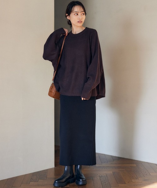 BARNYARDSTORM（バンヤードストーム）の「BARNYARDSTORM / FOX混ドルマンスリーブニット（Tシャツ/カットソー・レディース・オフホワイト/グレー/ブラウン・FREE）」の8枚目の写真