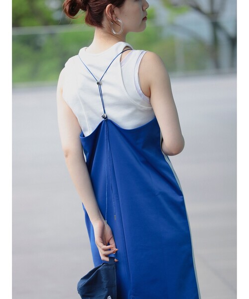 Ray BEAMS（レイビームス）の「Ray BEAMS / ライン ジャージ キャミ ワンピース（ワンピース・レディース・ブラック/ロイヤルブルー・1/0）」の21枚目の写真