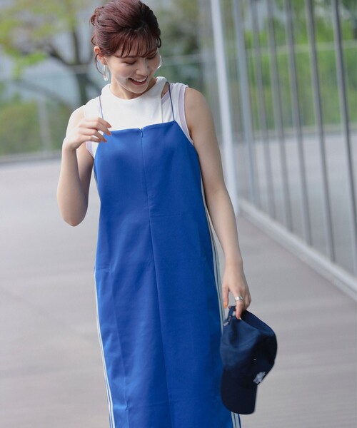 Ray BEAMS（レイビームス）の「Ray BEAMS / ライン ジャージ キャミ ワンピース（ワンピース・レディース・ブラック/ロイヤルブルー・1/0）」の14枚目の写真