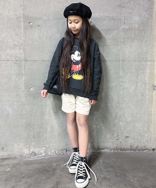 CIAOPANIC TYPY（チャオパニックティピー）の「【WEB限定】【KIDS】【TYPY DENIM】甘織デニムタックショーツ（デニムパンツ・キッズ・アイボリー/ブラック・SMALL/MEDIUM/LARGE/X-LARGE/XX-LARGE）」の5枚目の写真