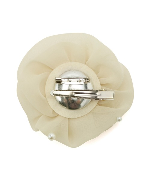ROPE' PICNIC(ロペピクニック)の「パール付きシフォンフラワーコサージュ(ブローチ/コサージュ・レディース・ベージュ/ネイビー・FREE)」の8枚目の写真