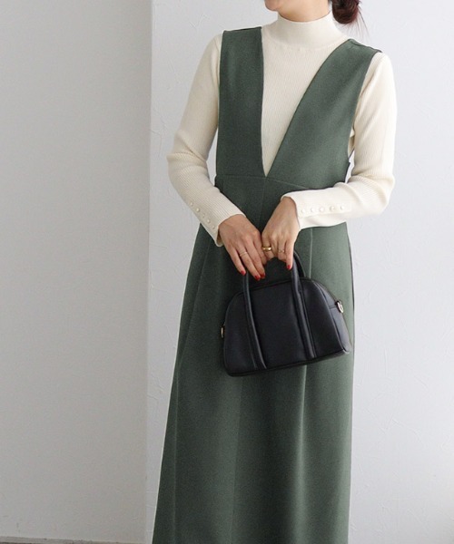 Pierrot（ピエロ）の「ウエストマークジャンパースカート（ジャンパースカート・レディース・ブルー/ブラック/ネイビー/モカ/グリーン系その他・M/PM/L）」の3枚目の写真