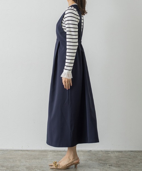 Pierrot（ピエロ）の「ウエストマークジャンパースカート（ジャンパースカート・レディース・ブルー/ブラック/ネイビー/モカ/グリーン系その他・M/PM/L）」の12枚目の写真