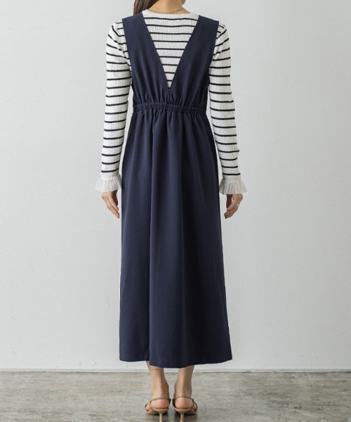 Pierrot（ピエロ）の「ウエストマークジャンパースカート（ジャンパースカート・レディース・ブルー/ブラック/ネイビー/モカ/グリーン系その他・M/PM/L）」の13枚目の写真